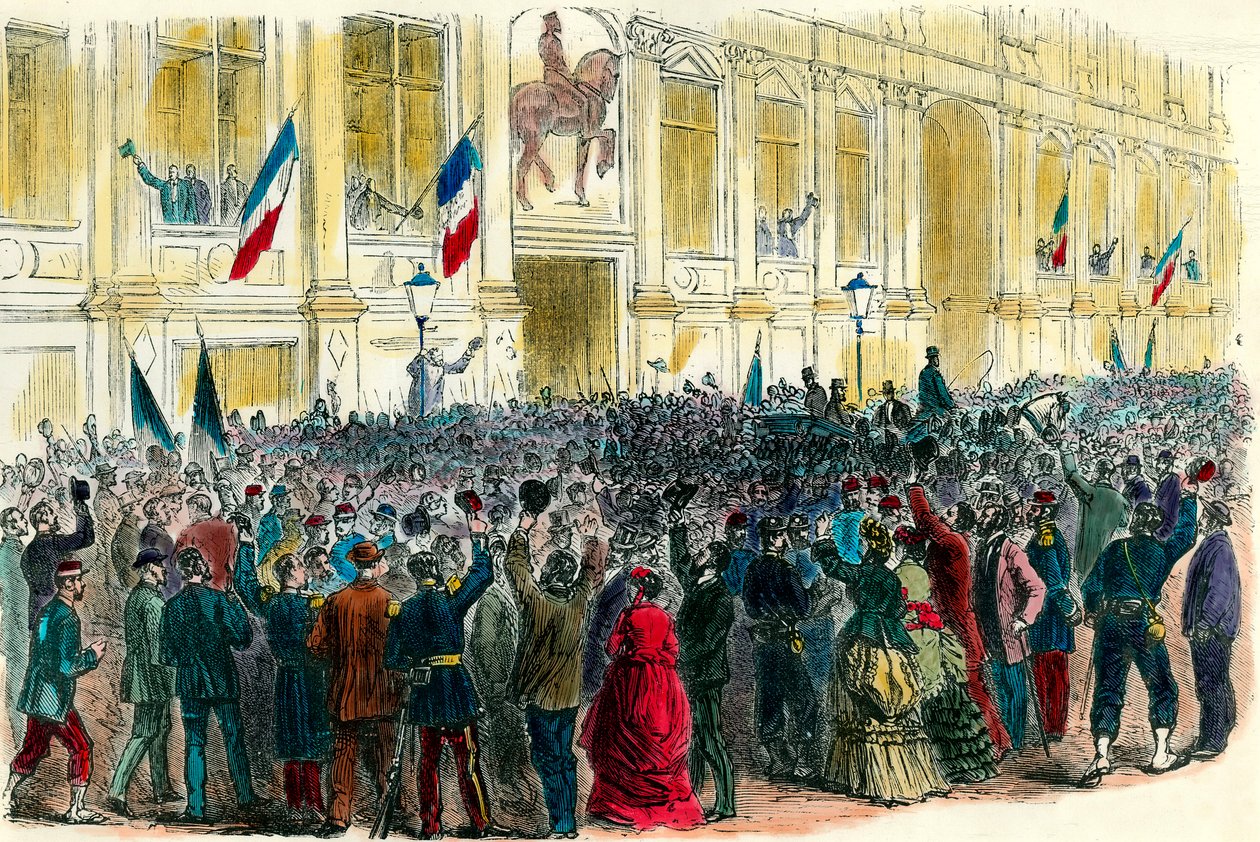 Proklamation af den tredje republik på rådhuset i Paris den 4. september af Unknown artist