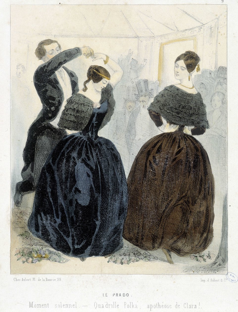Populær fest i Paris: Le Prado, omkring 1860: "" Quadrille, polka, Claras apoteose ". af Unknown artist