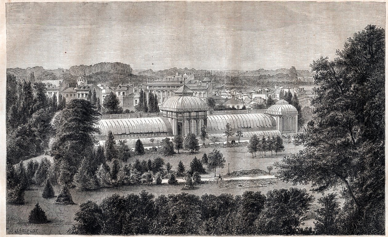Offentlig have i Bordeaux - Jardin public - Bordeaux - gravering omkring 1867 af Unknown artist