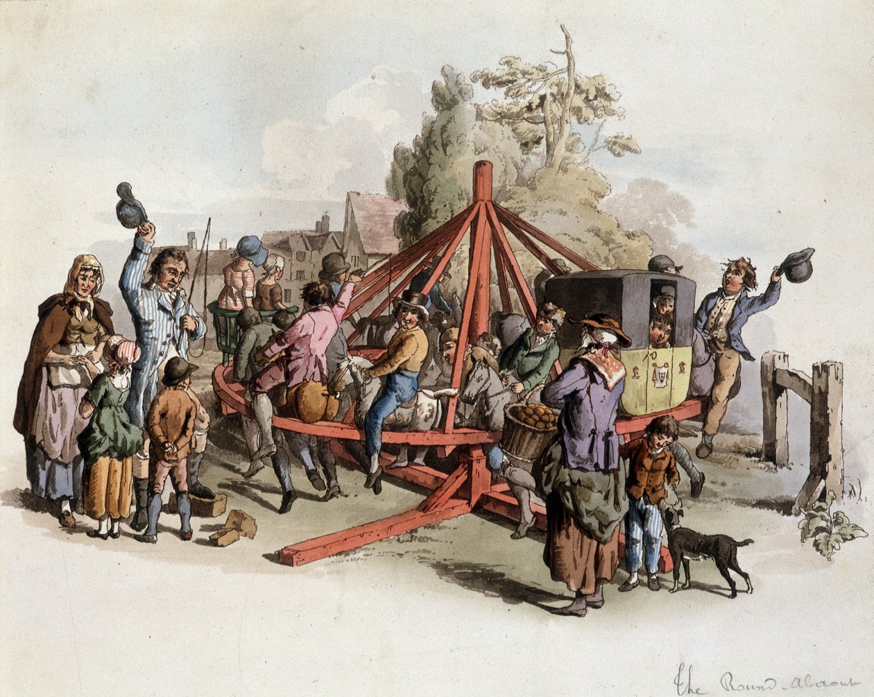 Offentlig ridning i Storbritannien - litografi, deb. 19. århundrede af Unknown artist