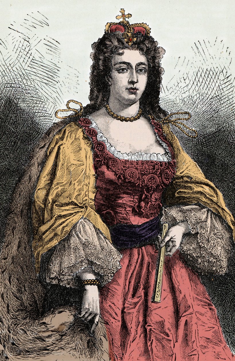 Dronning Anne - Portræt af Anne Stuart (1665-1714), dronning af England, Irland og Skotland - af Unknown artist