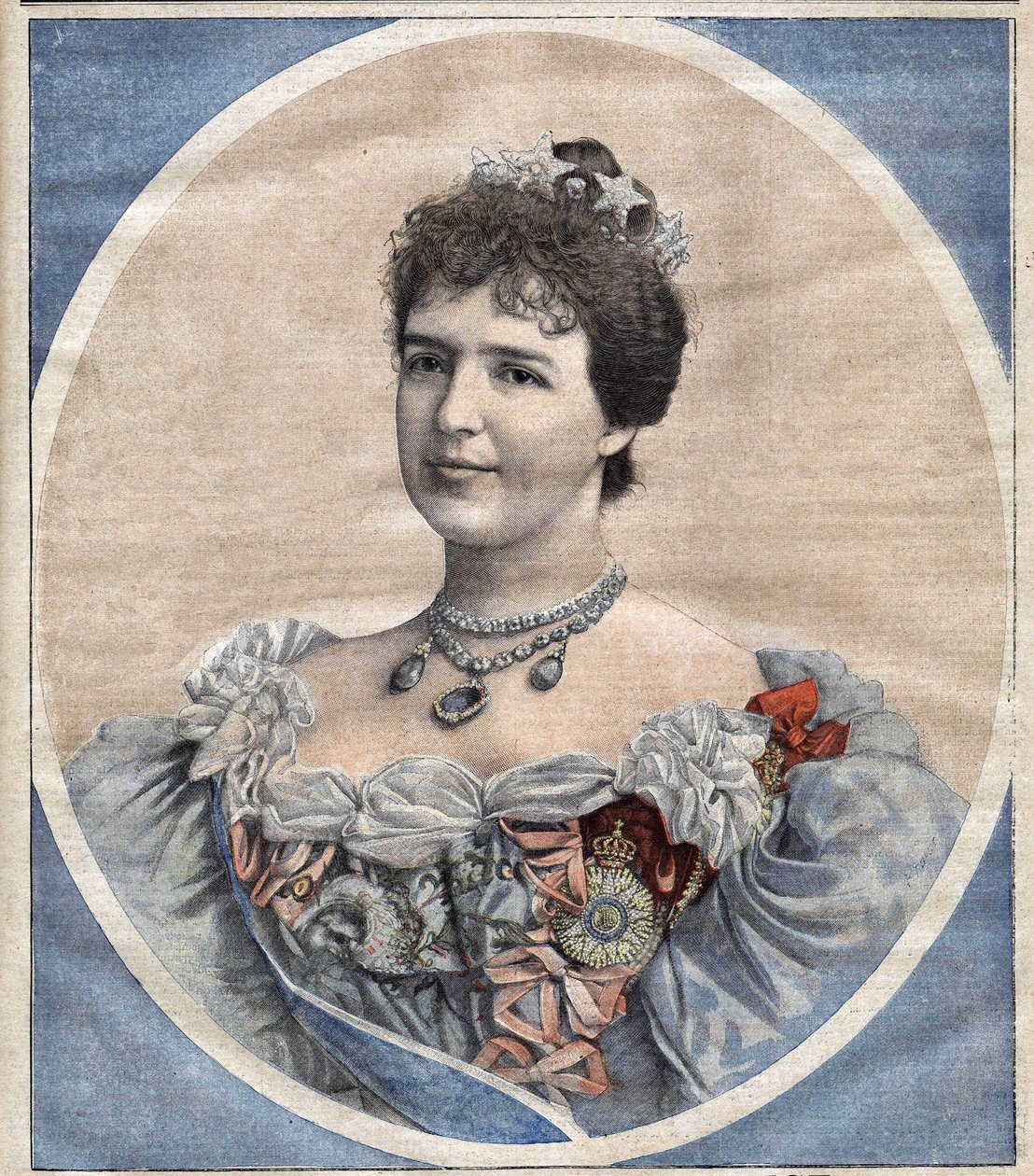 Dronning Mary - Amélie af Portugal (1865-1951), født prinsesse af Orleans, kone til kong Charles I. (1863-1908) af Unknown artist