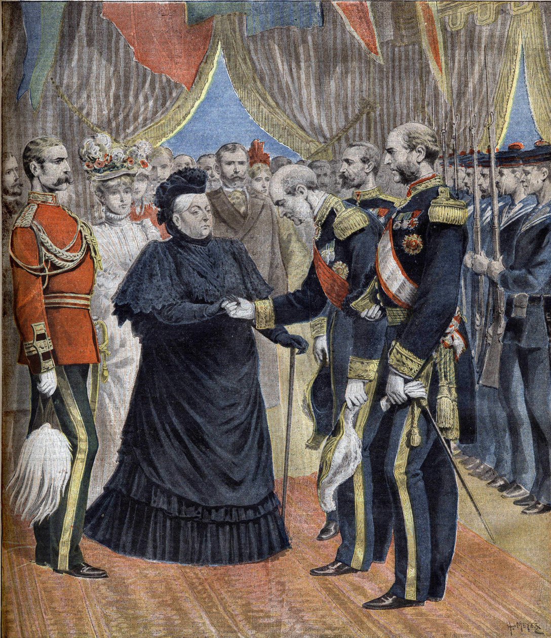 Dronning Victorias ankomst til Cherbourg i 1897 af Unknown artist