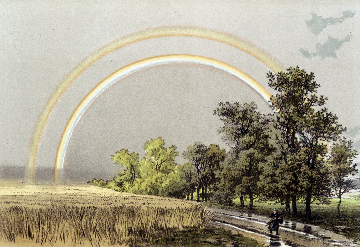 Rainbow - i "" Atmosfæren: beskrivelse af naturens store fænomener"" af Camille Flammarion af Unknown artist