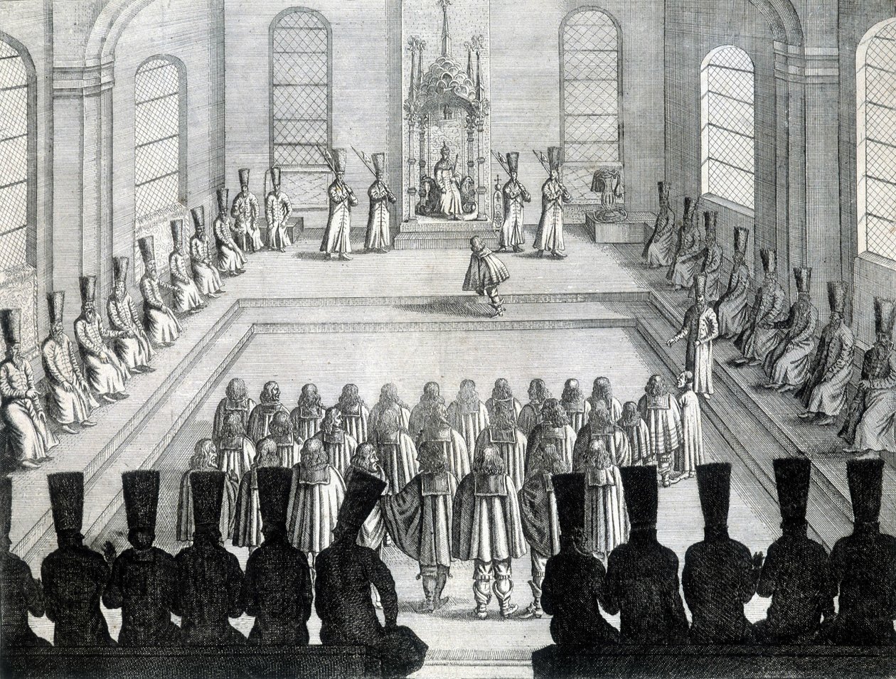 Modtagelse af ambassadørerne i Holsten (Tyskland) i Moskva i 1632. af Unknown artist