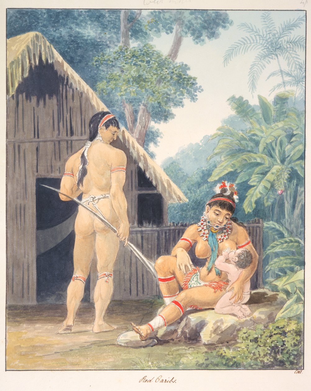 Red Caribs, ca. 1843-50 (akvarel) af Unknown artist