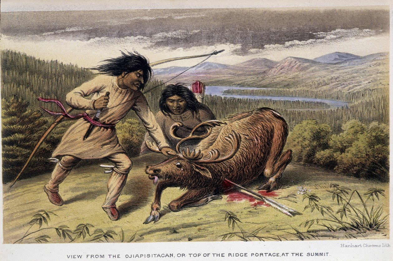Rensdyrjagt-indianere - i "" Exploration of the Labrador Peninsula"" af Hind, London af Unknown artist