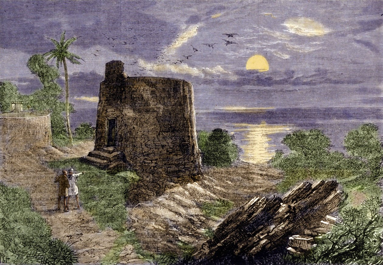 Farsernes religion (tilhængere af Zarathustra (Zarathustra, Zarathushtra, Zarathustra eller Zoroastra)): Begravelsesritualet består i at placere de afdødes kroppe i et tårn, Stilhedens Tårn, hvor de bliver fortæret af gribbe. Malabar-regionen af Unknown artist