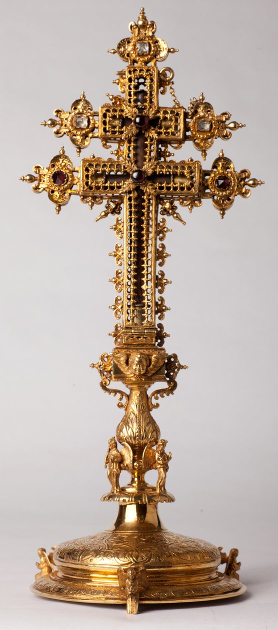 Relikviekors. Metalsmedning med juveler. Oprindelseskloster (Saint-Amand Tournai, tidligere Elnone. 1500-tallet. af Unknown artist