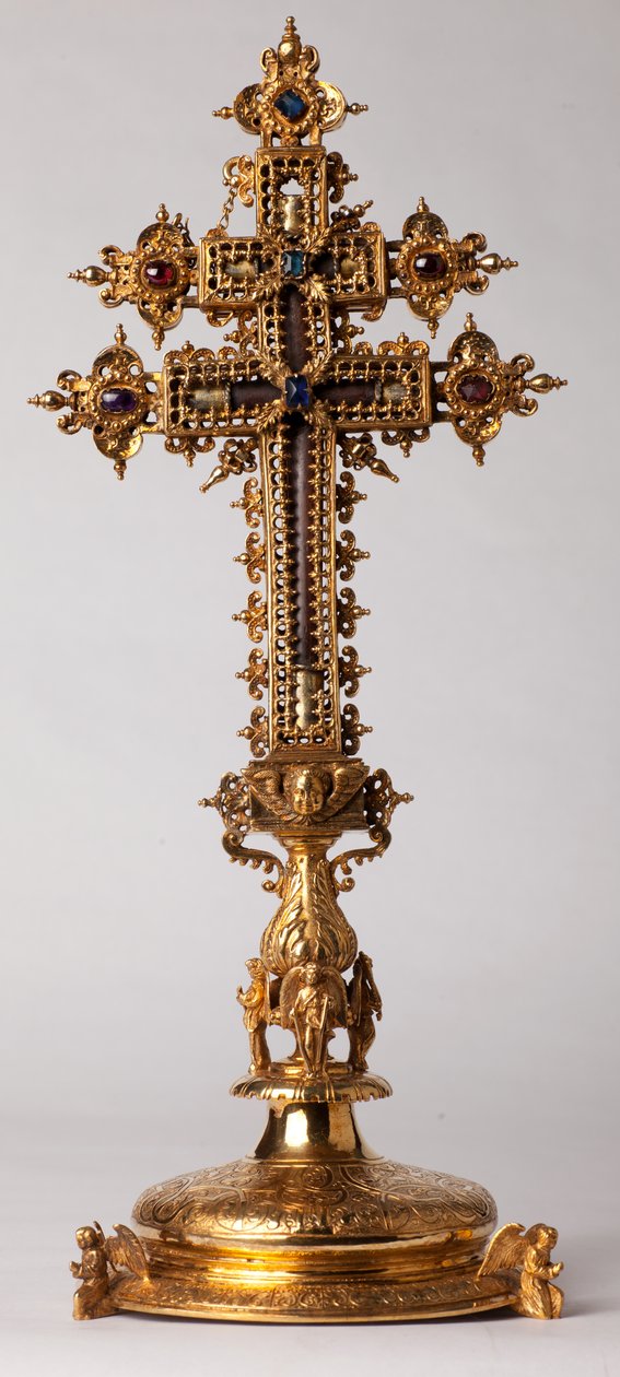 Relikviekors. Metalsmedning med juveler. Oprindelseskloster (Saint-Amand Tournai, tidligere Elnone. 1500-tallet. af Unknown artist