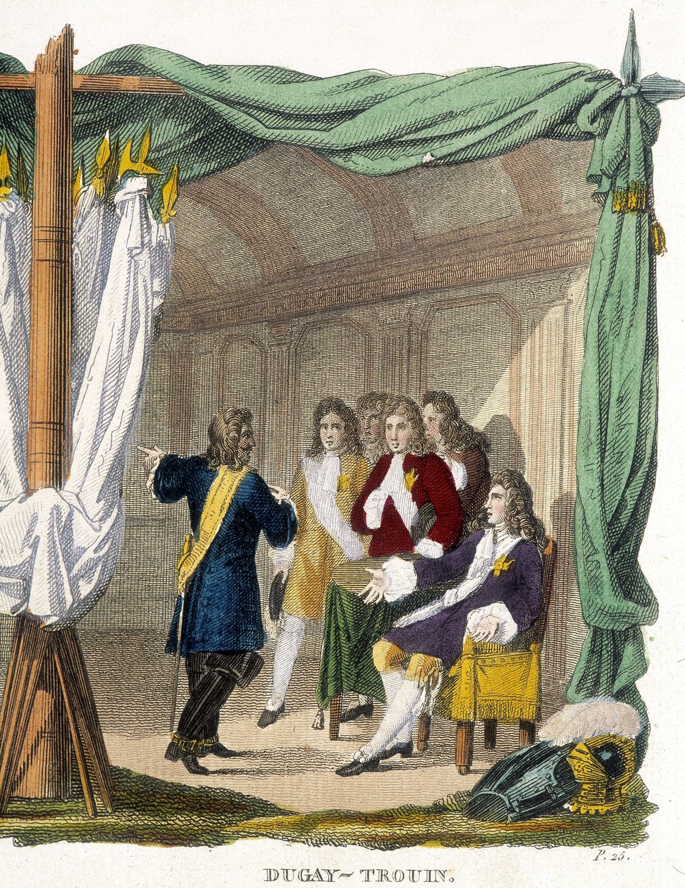 Rene Duguay Trouin (Duguay-Trouin) (Rene Trouin du Gue dit) (1673-1736) før kong Ludvig XIV (1638-1715). Indgravering af det 19. århundrede. af Unknown artist