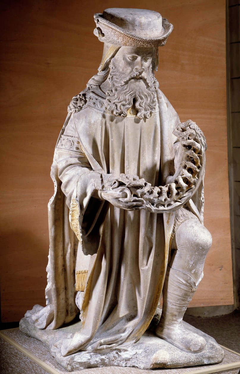 Repræsentation af Josef af Arimathea Skulptur på sten fra det 16. århundrede Compiegne, Musee Vivenel af Unknown artist