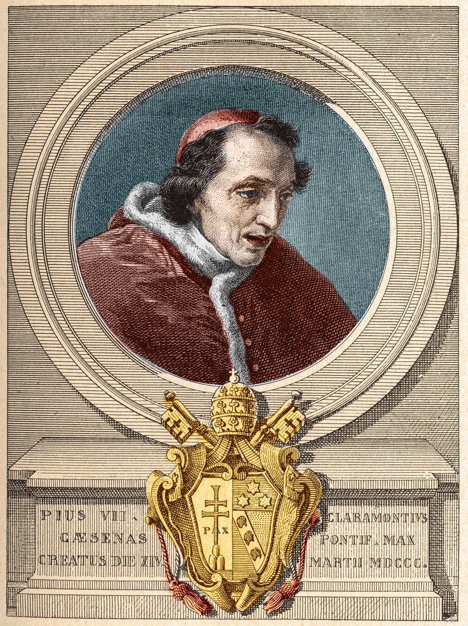 Repræsentation af pave Pius VII (Pius eller Pio) (1800-1823). af Unknown artist