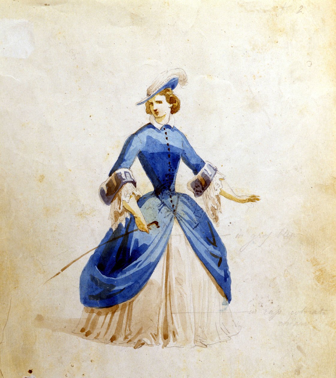 Repræsentation af Violetta i operaen "La Traviata" "af Giuseppe Verdi. 1855 af Unknown artist