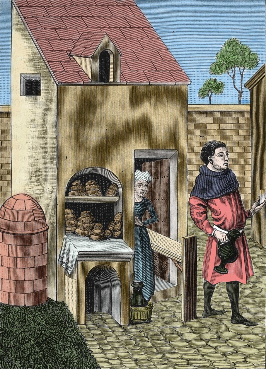 Repræsentation af en bager i det 15. århundrede. af Unknown artist