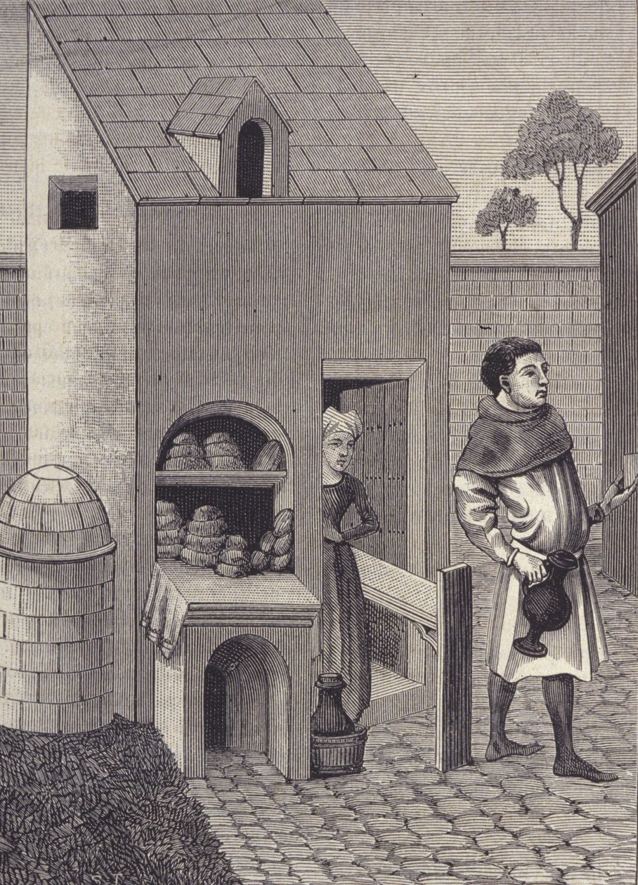 Repræsentation af en bager i det 15. århundrede. af Unknown artist