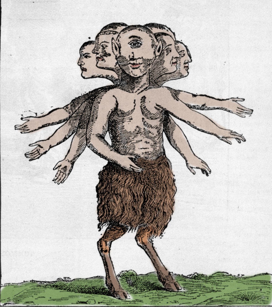 Repræsentation af et monstrøst væsen fanget i Zardana-bjergkæden i Spanien i 1655. Gravering af Unknown artist