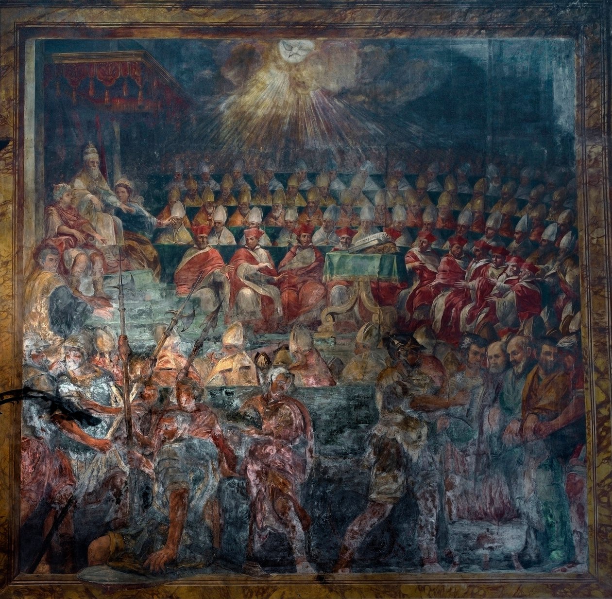 Repræsentation af det første råd i Nicee, det første økumeniske råd, i 325 af Unknown artist