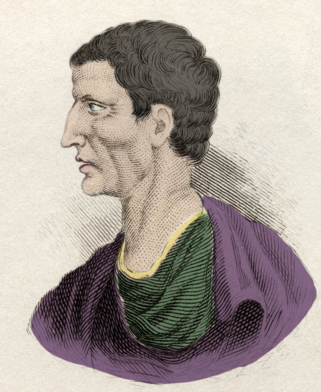Repræsentation af den romerske politiker Lucius Cornelius Sulla (formand eller formand) (138-68 f.Kr.). Indgravering af det 19. århundrede. af Unknown artist