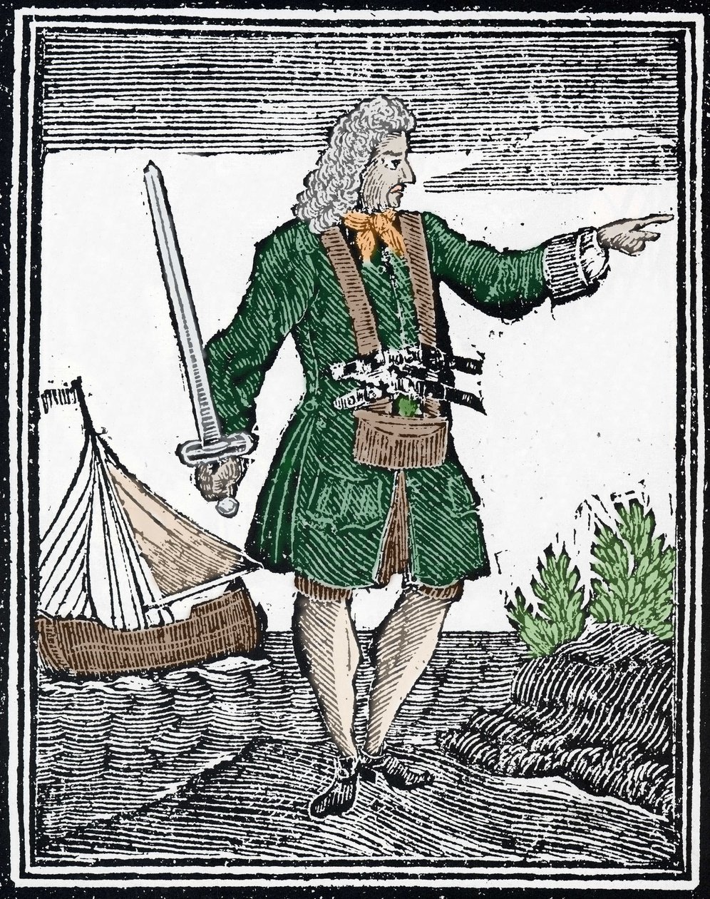 Repræsentation af piraten Charles Vane. af Unknown artist