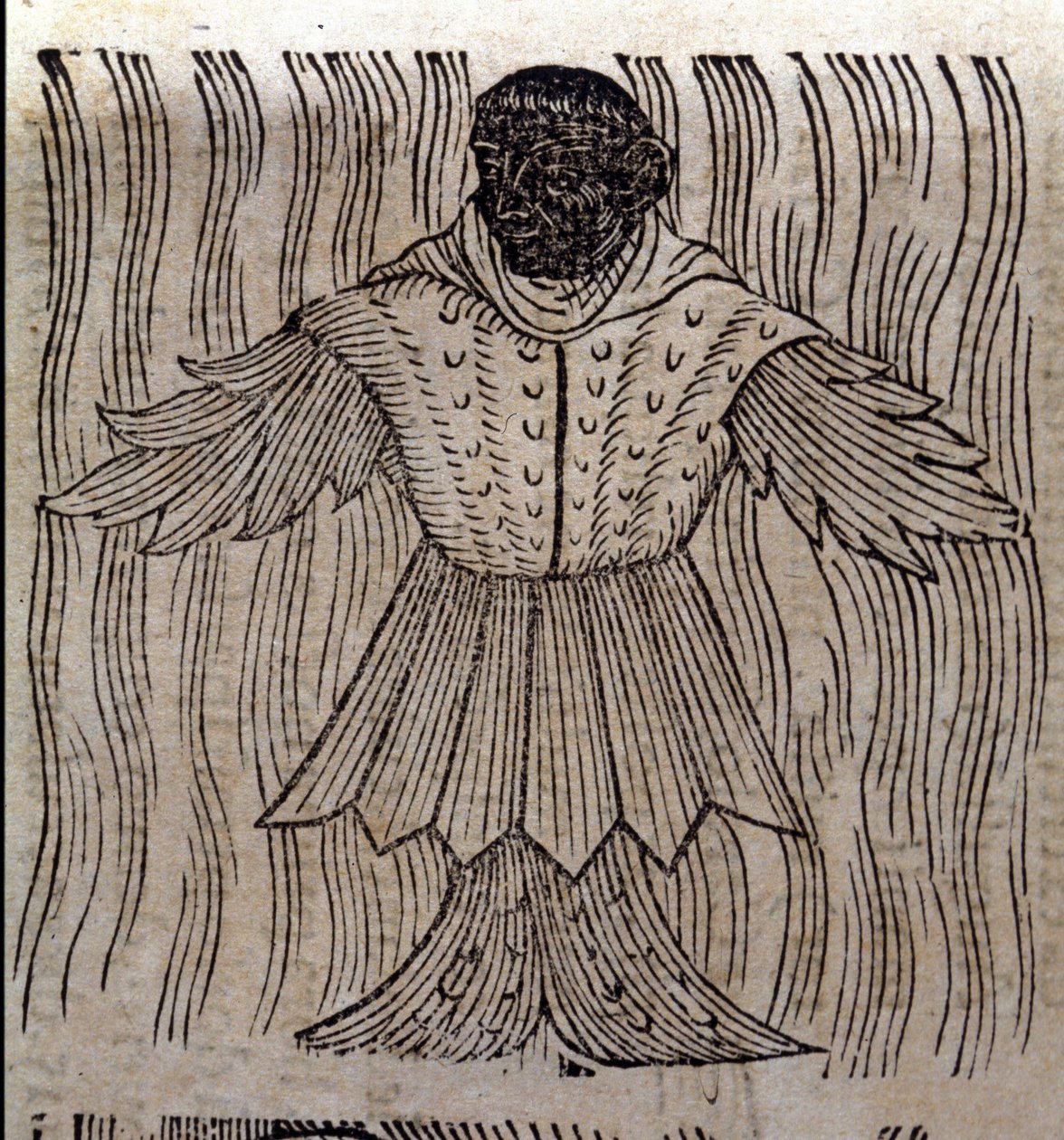 Repræsentation af havmunken, imaginære fisk og havmonster. Indgravering fra "Prodigiorum ac ostentorum chronicon" af Conrad Lycosthenes (Konrad Wolffhart af Unknown artist