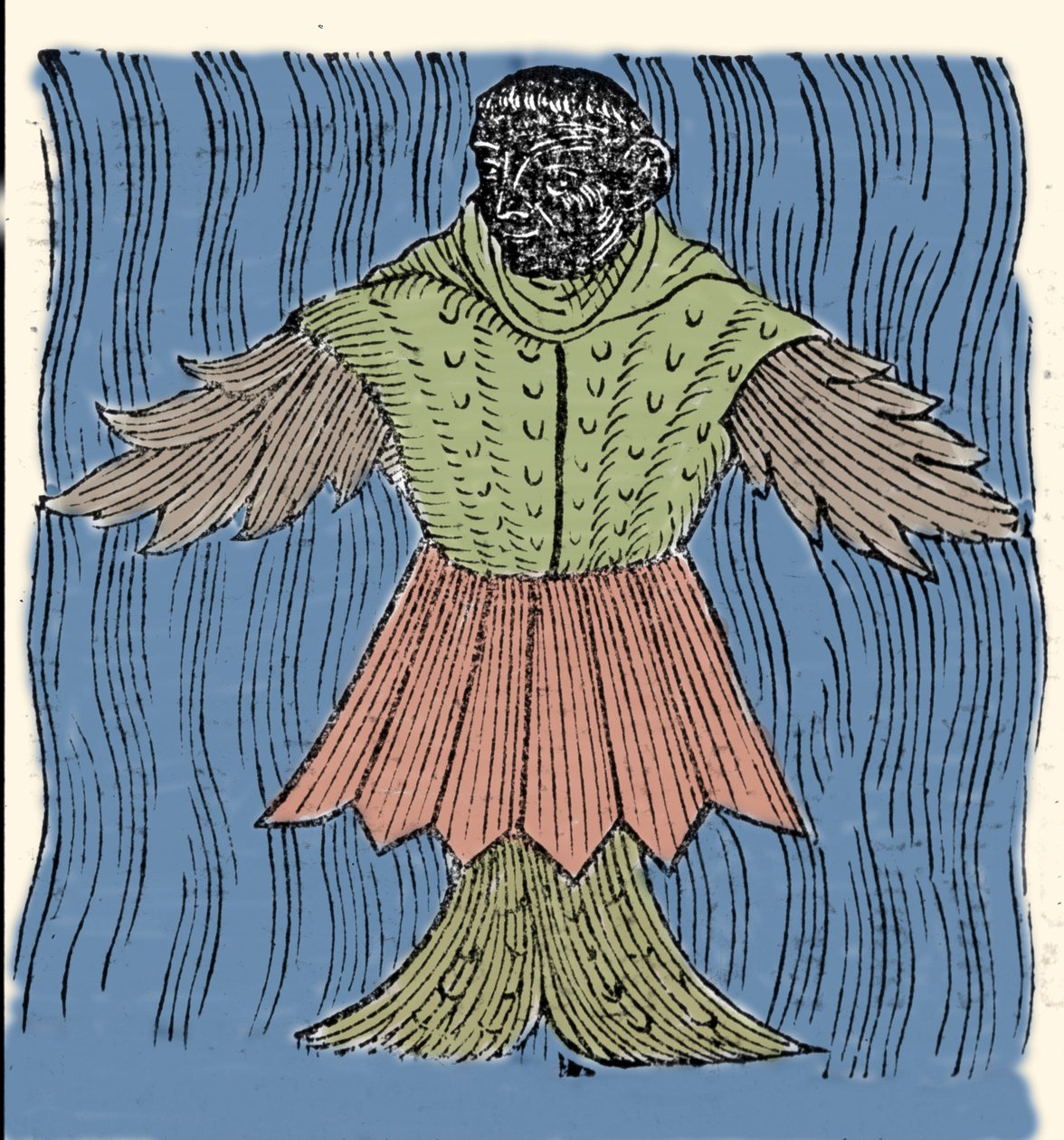 Repræsentation af havmunken, imaginære fisk og havmonster. Indgravering fra "Prodigiorum ac ostentorum chronicon" af Conrad Lycosthenes (Konrad Wolffhart af Unknown artist