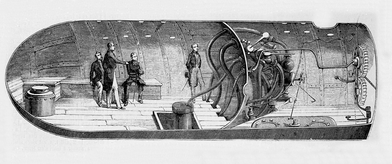 Repræsentation af ubåden (ubåd) af Antoine Prosper Payerne (1806-1886) af Unknown artist