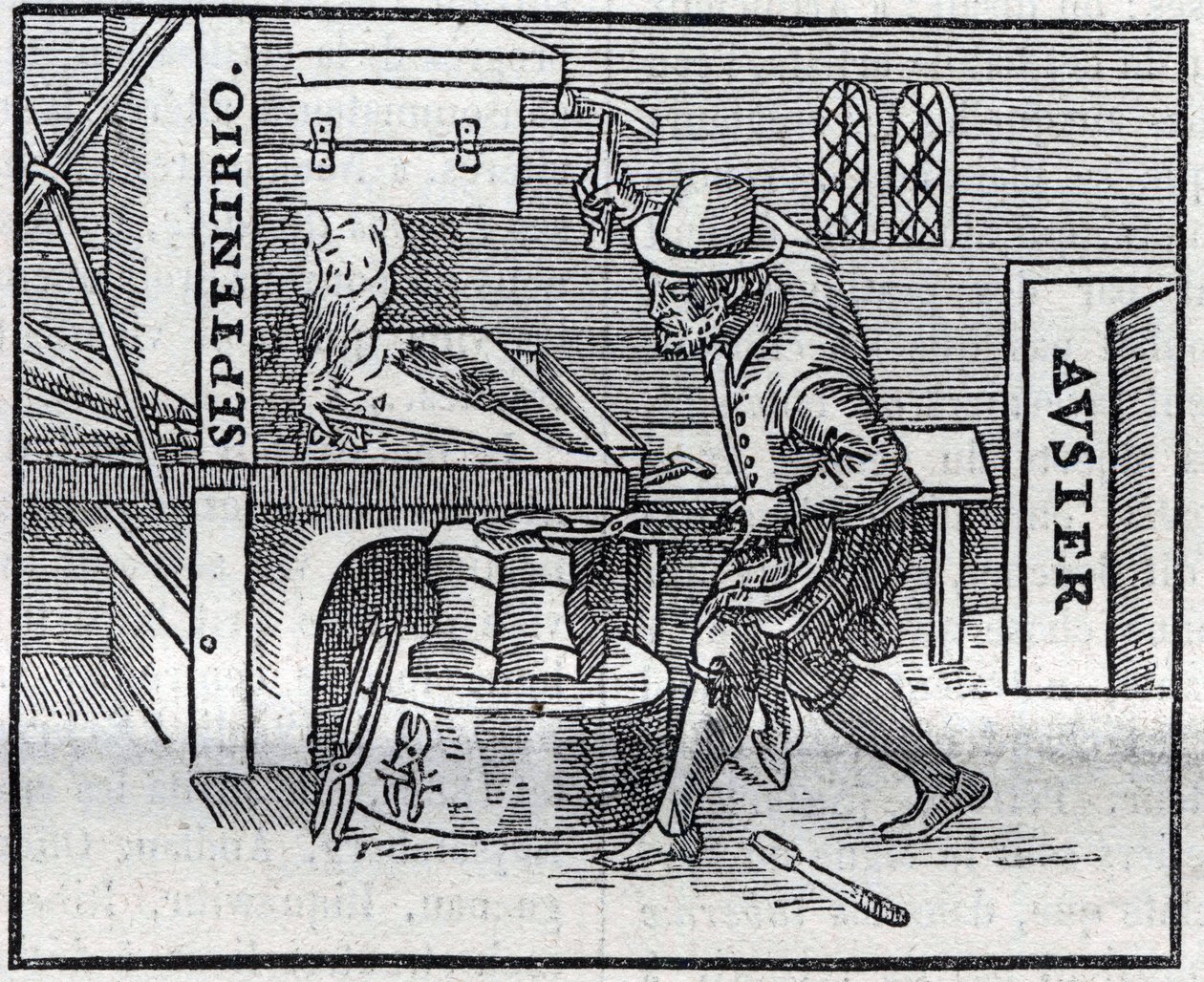 Reproduktion af graveringen af værket fra 1600 "De Magnete, Magneticisque Corporibus, et de Magno Magnete Tellure"" (eller Magnetism and Magnetic Bodies, and Great Magnet of the Earth) af William Gilbert (eller William Gylberde) af Unknown artist