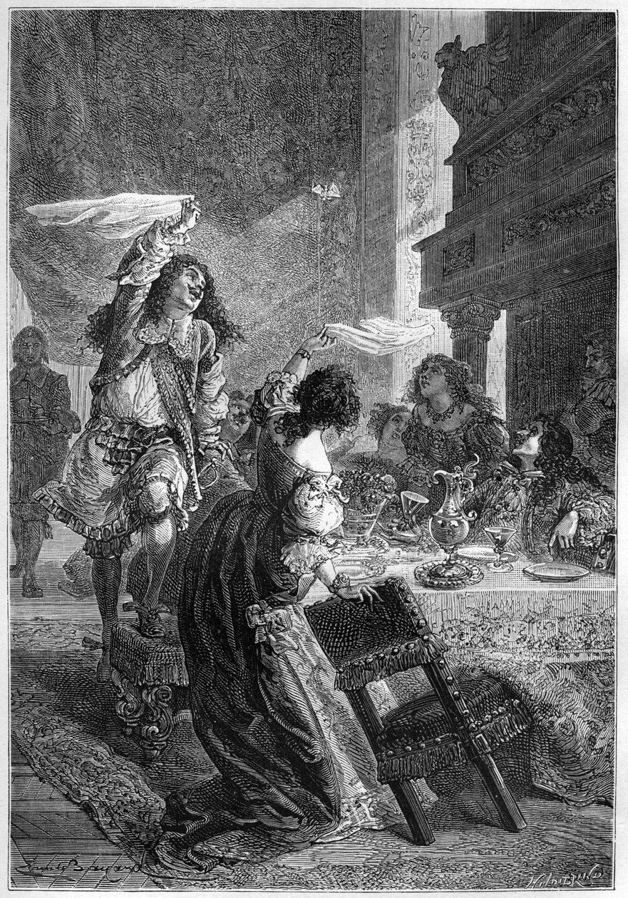 Restoration Party - The King Charles II (1630-1685) with Lady Castlemaine (BARBARA VILLIERS, grevinde af Castlemaine, hertuginde af CLEVELAND elskerinde af Charles II) - Charles II fejrer sin tiltræden af Englands trone i 1660 med sin elskerinde, Lad af Unknown artist