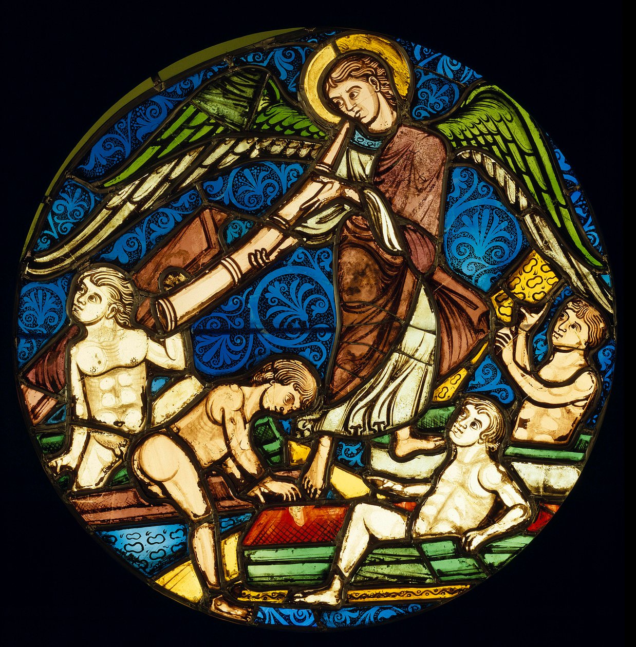 Opstandelse af de døde farvede glas fra Det Hellige Kapel. Sol. 0,58 m af Unknown artist
