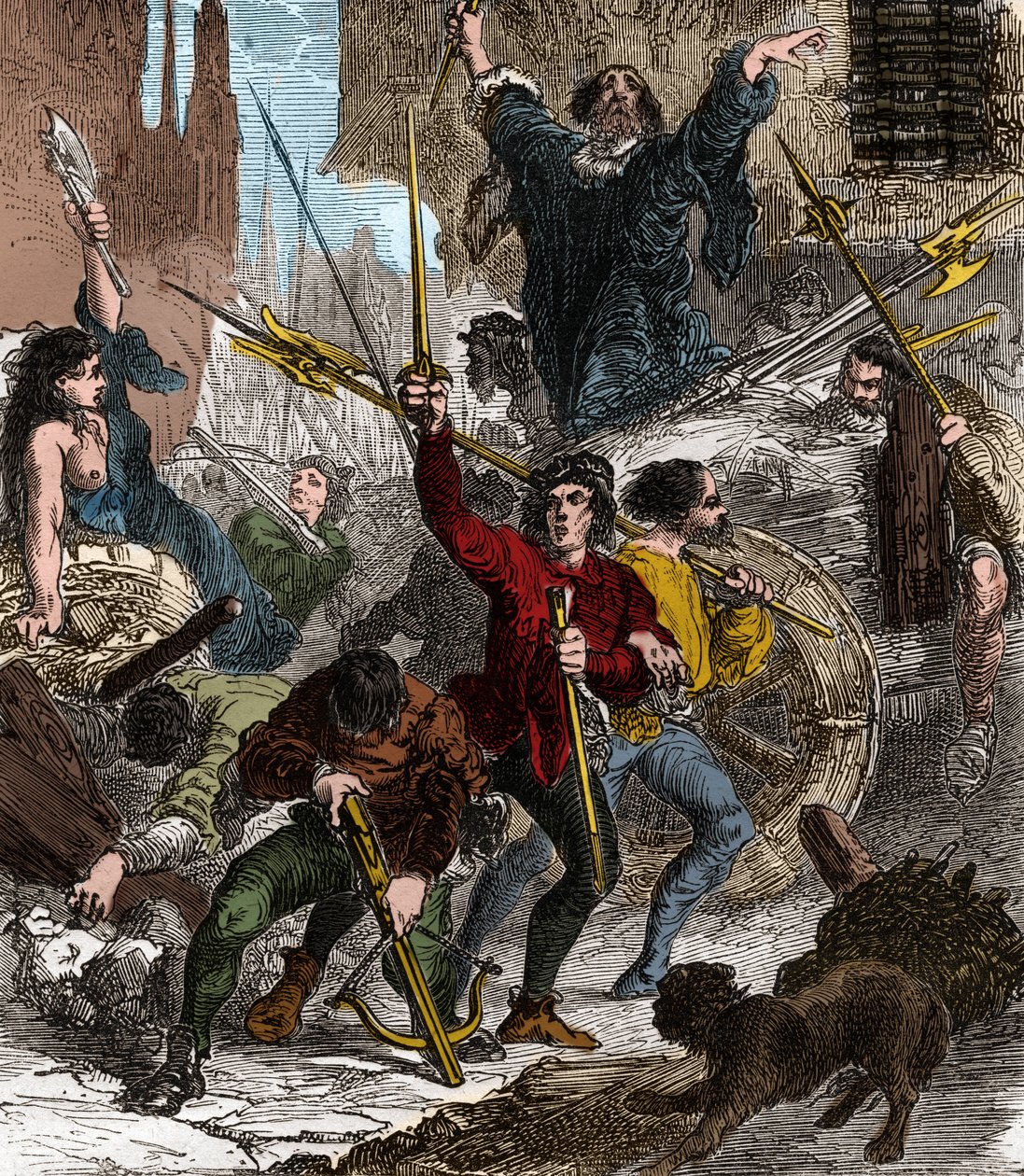 Revolt des Maillotins mod skat: folkelig stigning, der fandt sted under kong Charles VI af Valois i 1382. af Unknown artist