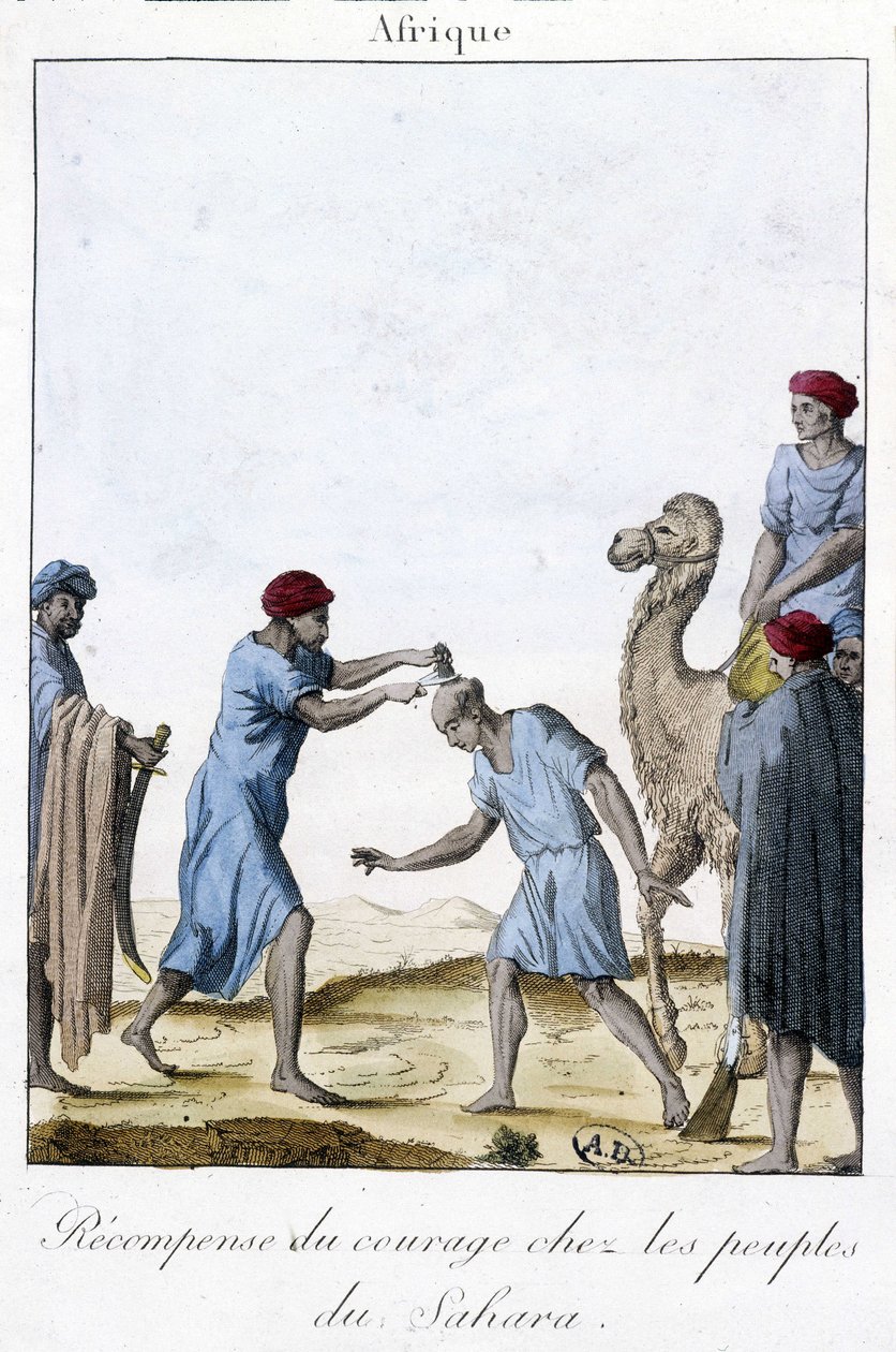 Belønning for mod blandt folkene i Sahara - Indgravering af Unknown artist