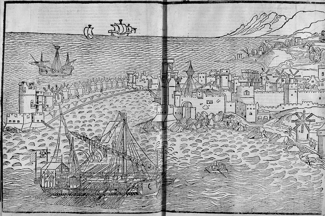 Rhodes - i "" Les Saintes Peregrinations"" af Bernard de Breydenbach af Unknown artist