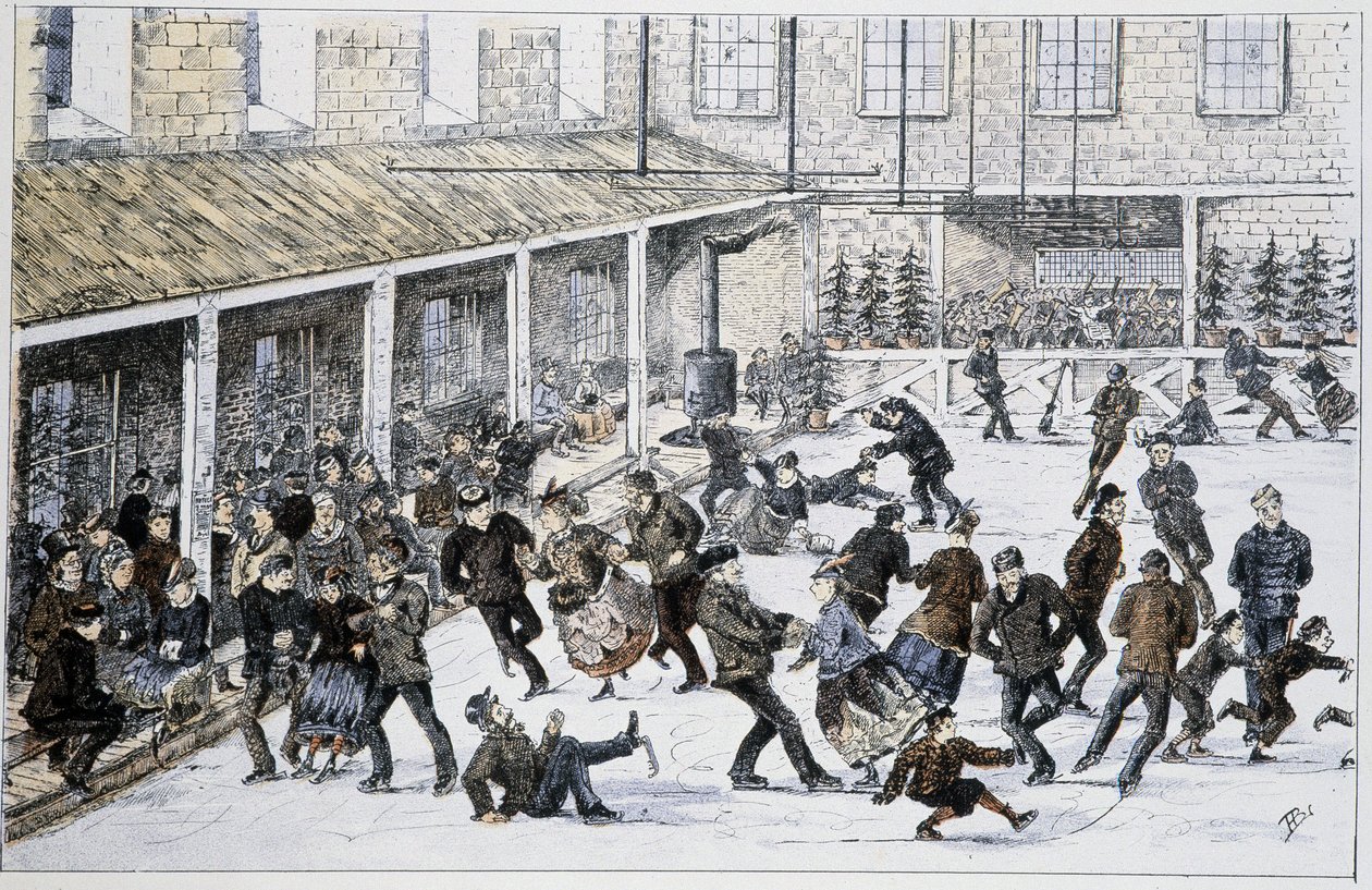 Rink i Halifax, Nova Scotia - i "" Skitser af canadisk sport og tidsfordriv"" af Lieut. Henry Buckton Laurence af Unknown artist