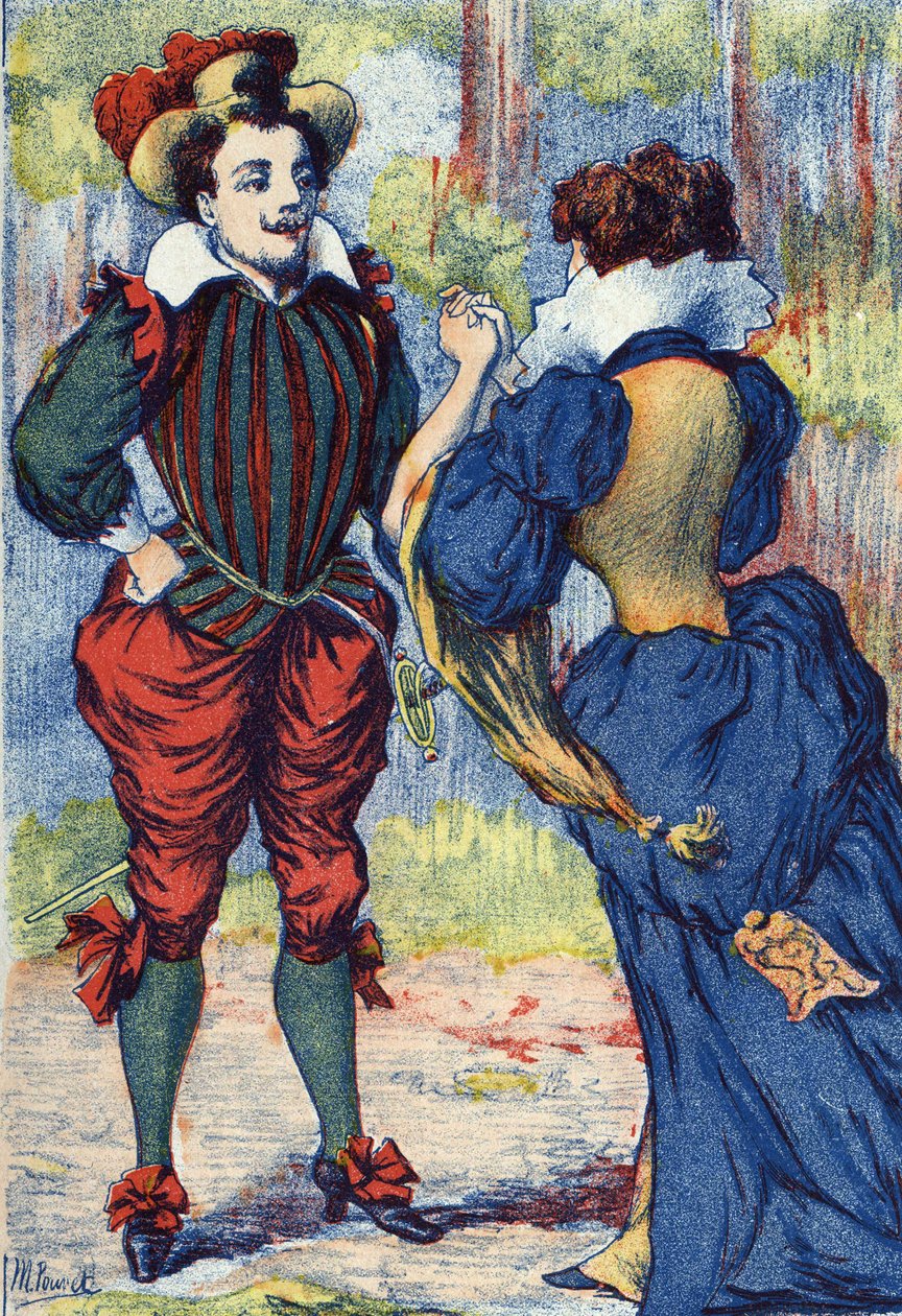 Riquet a la Houppe bliver en smuk herre. Anonym illustration til ""Riquet a la houppe"", fortælling af Charles Perrault (1628-1703), fransk forfatter. Billedmateriale Marcel Vagne, Jarville Nancy, udateret (slutningen af det 19. århundrede). af Unknown artist