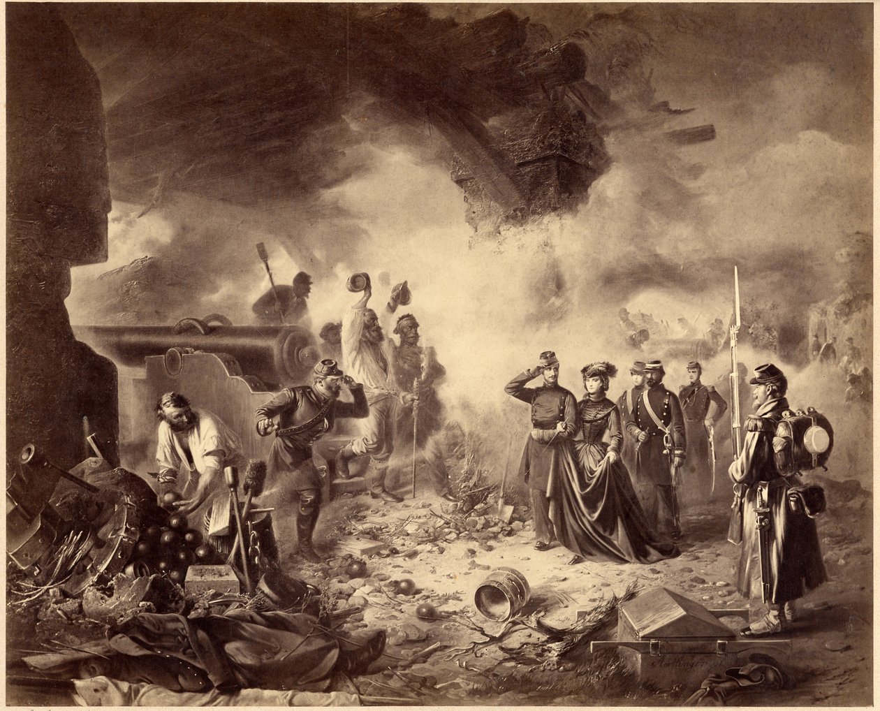 Risorgimento - the siege of Gaeta, 1860-1861. Unification era, Italy, 19th century. Marie-Sophiedani af Unknown