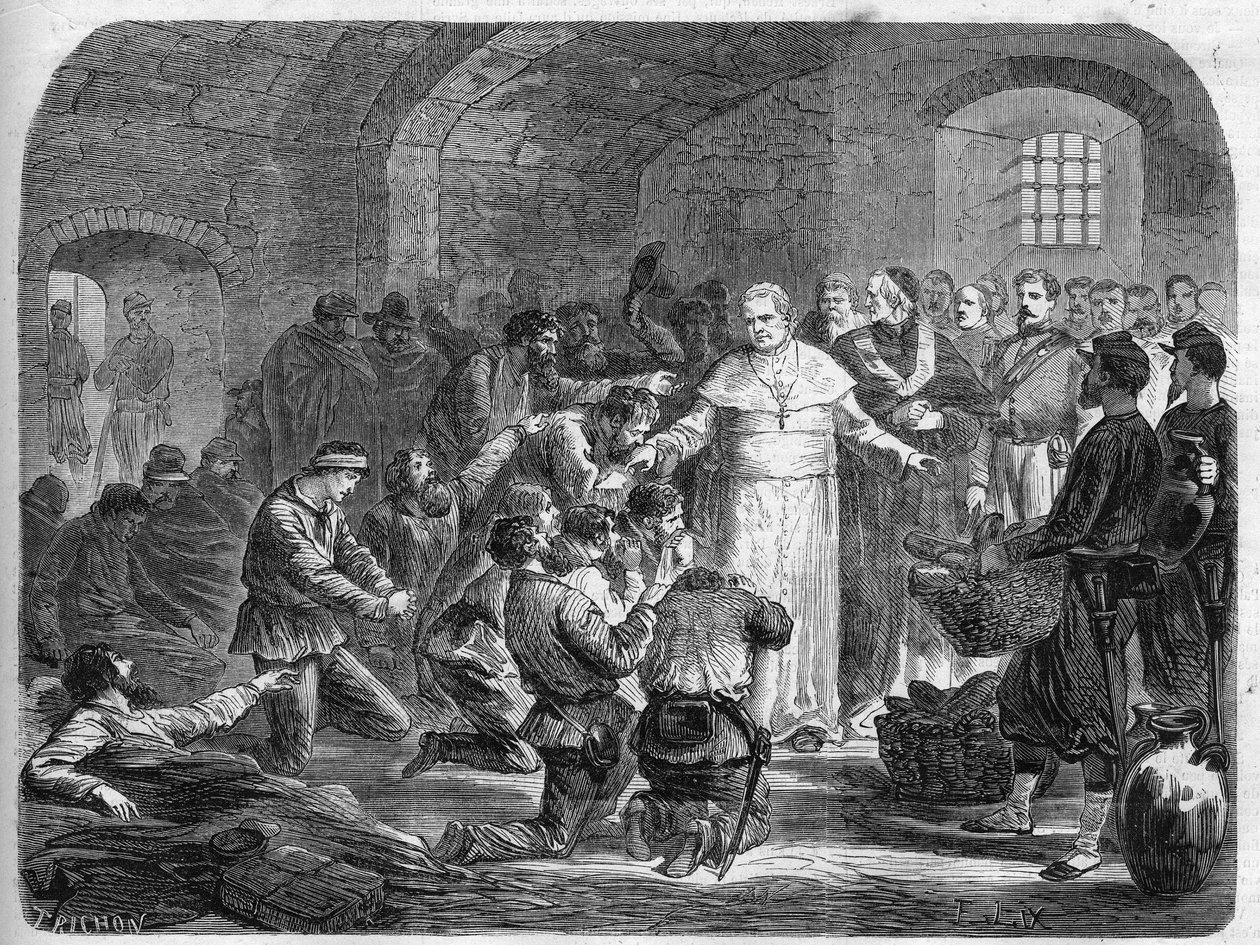 Risorgimento: Pave Pius IX (Giovanni Maria Mastai Ferretti blev Pius IX eller Pio IX af Unknown artist