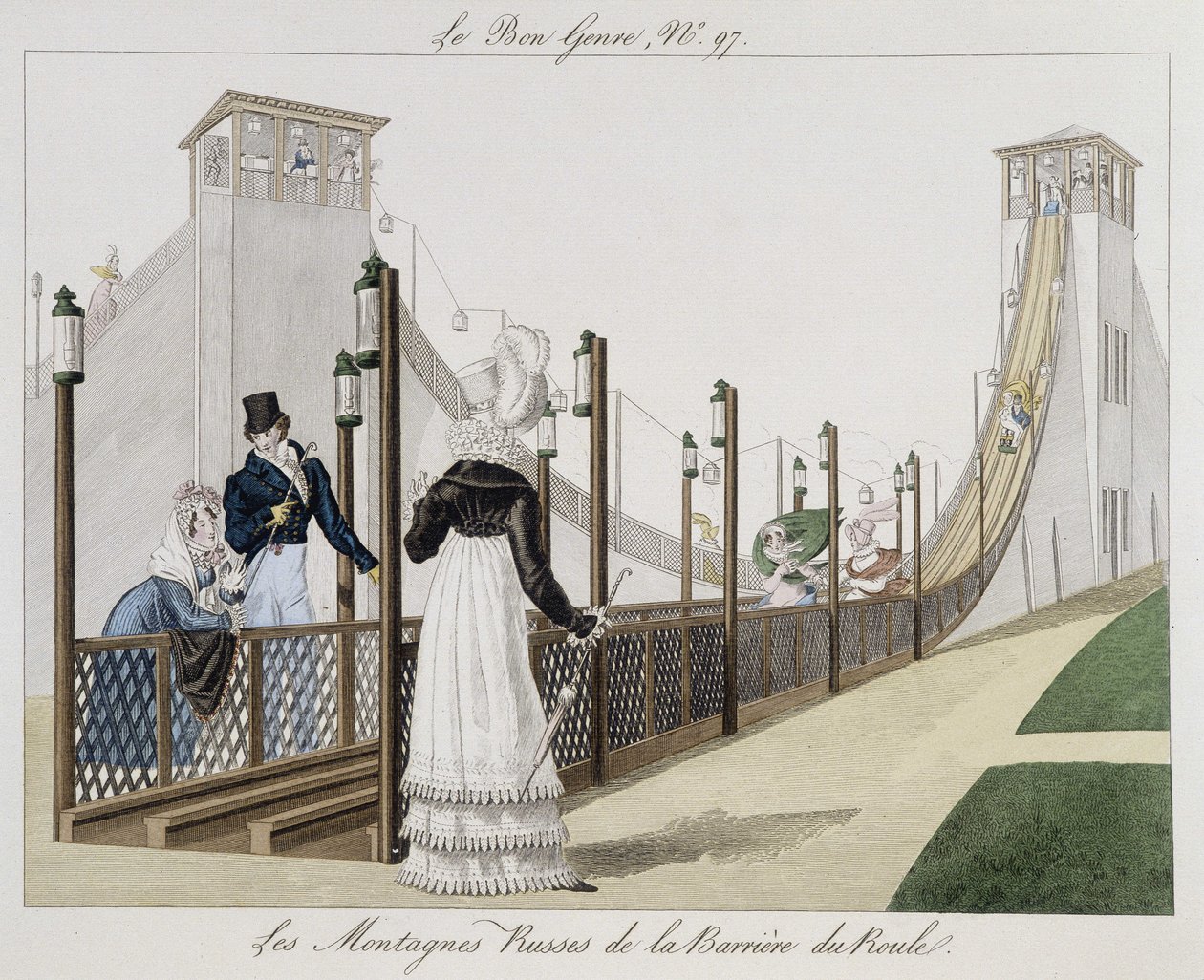 Rutsjebane ved Barriere du Roule, begyndelsen af det 19. århundrede "" Le Bon genre"", nr. 97 af Unknown artist
