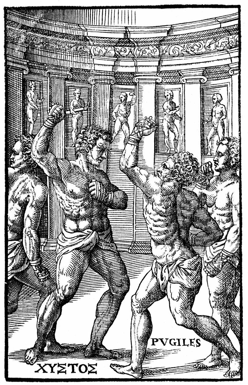 Romerske wrestlere - i "Hieronymus Mercurialis de Arte Gymnastica", Venedig udgave af Unknown artist