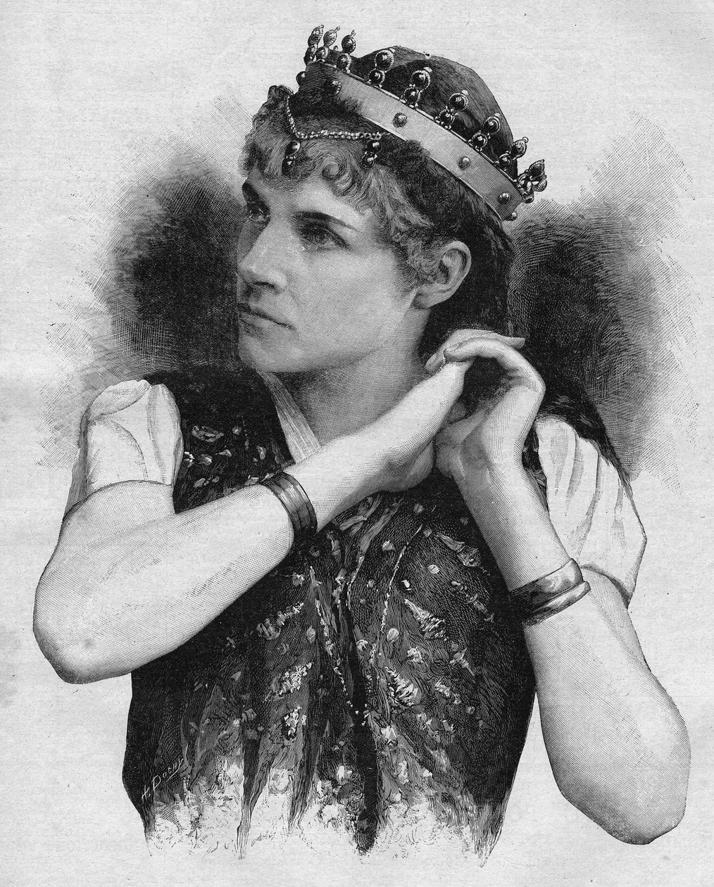 Rose Caron (1857-1930), fransk sangerinde i "Salammbo" af Louis Etienne Ernest Reyer i 1892. af Unknown artist