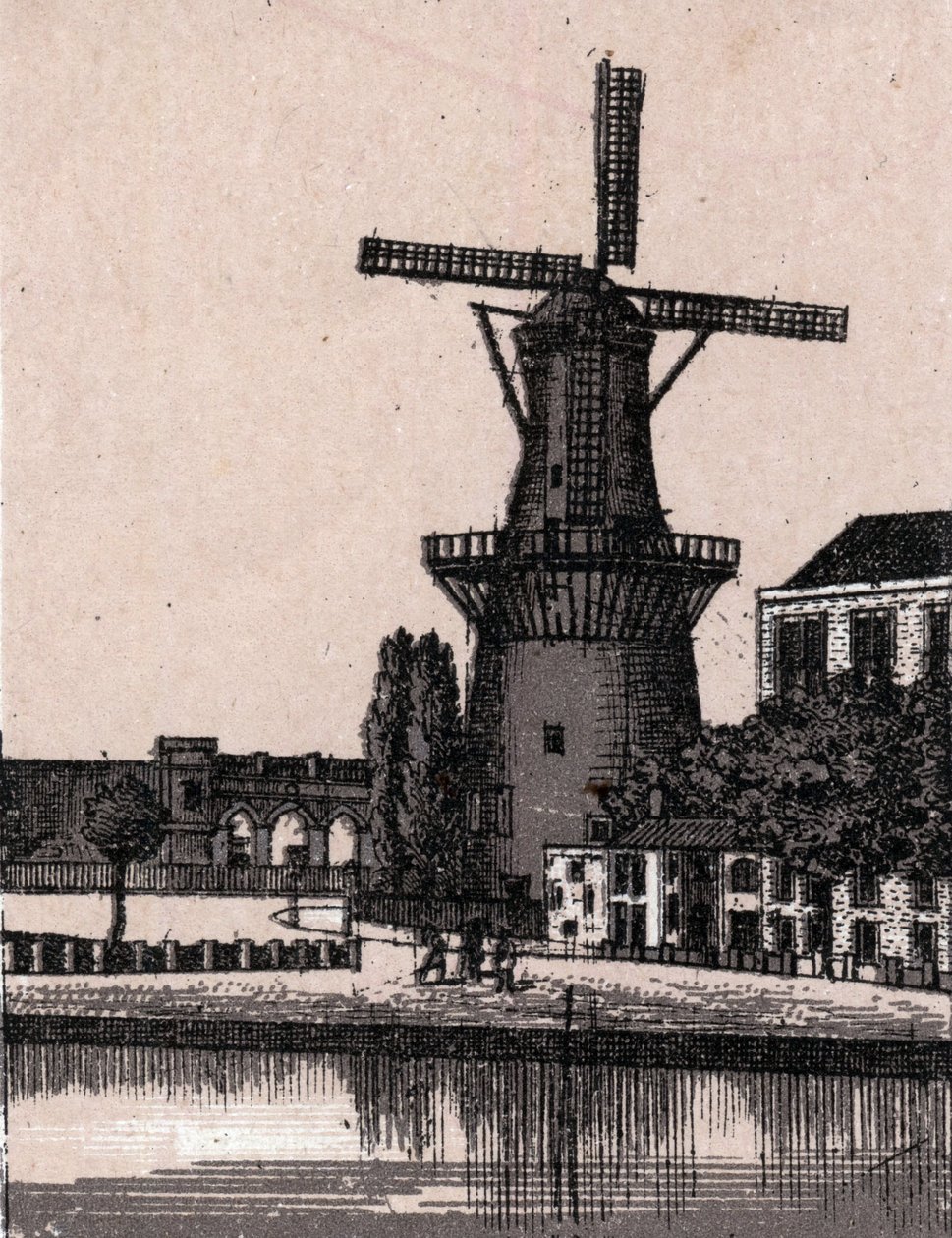 Rotterdam, Holland: Hollandsk vindmølle. i "" Verden illustrerer 168 visninger"" Udateret (slutningen af 1800-tallet) af Unknown artist