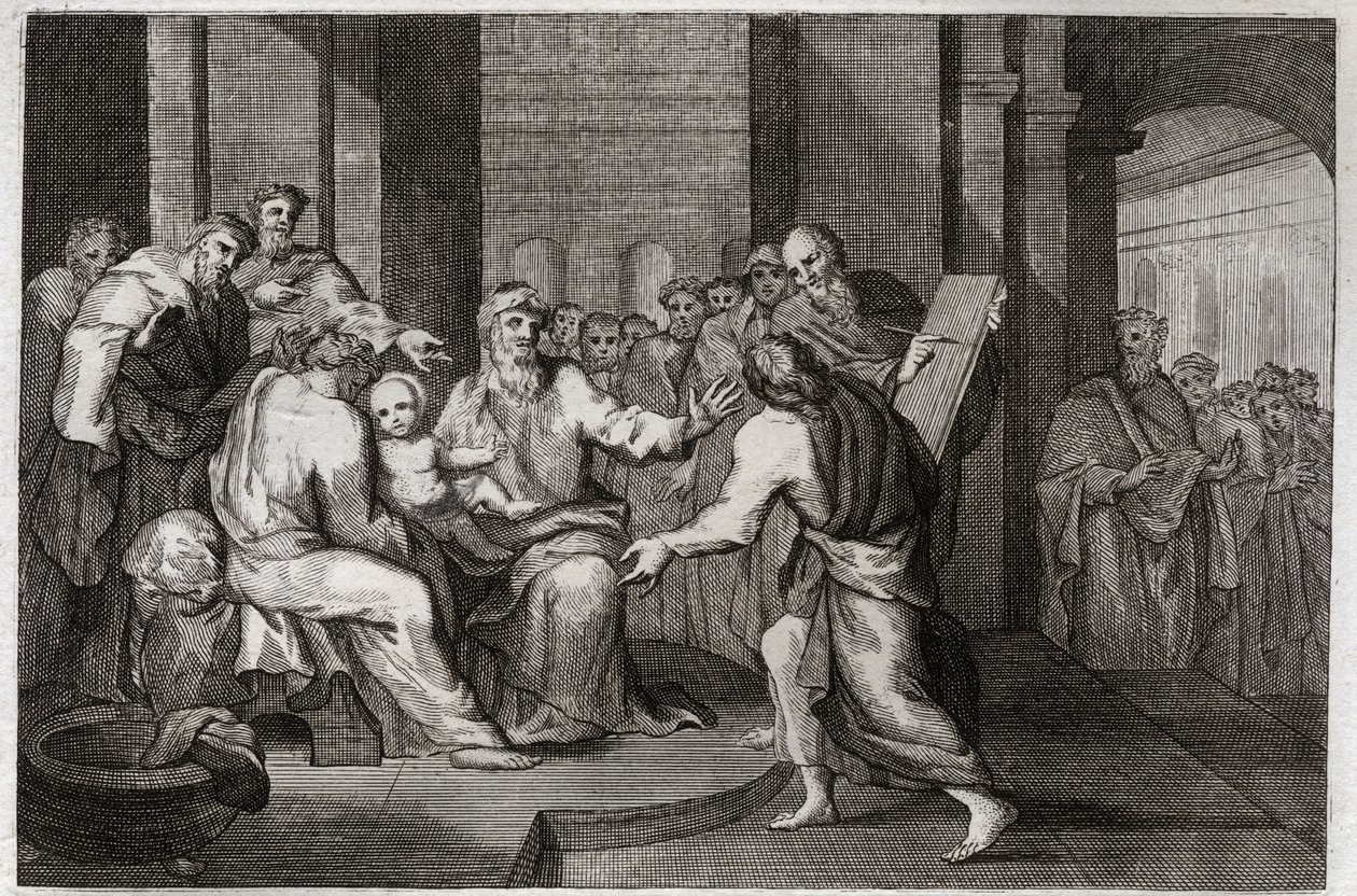 Royaumont Bibelen, Det Nye Testamente: Jesu Kristi omskæring. Illustration fra 1811. af Unknown artist