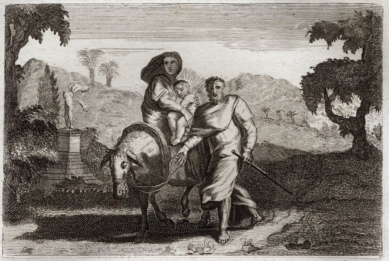 Royaumont Bibelen, Det Nye Testamente: Flugten til Egypten. af Unknown artist