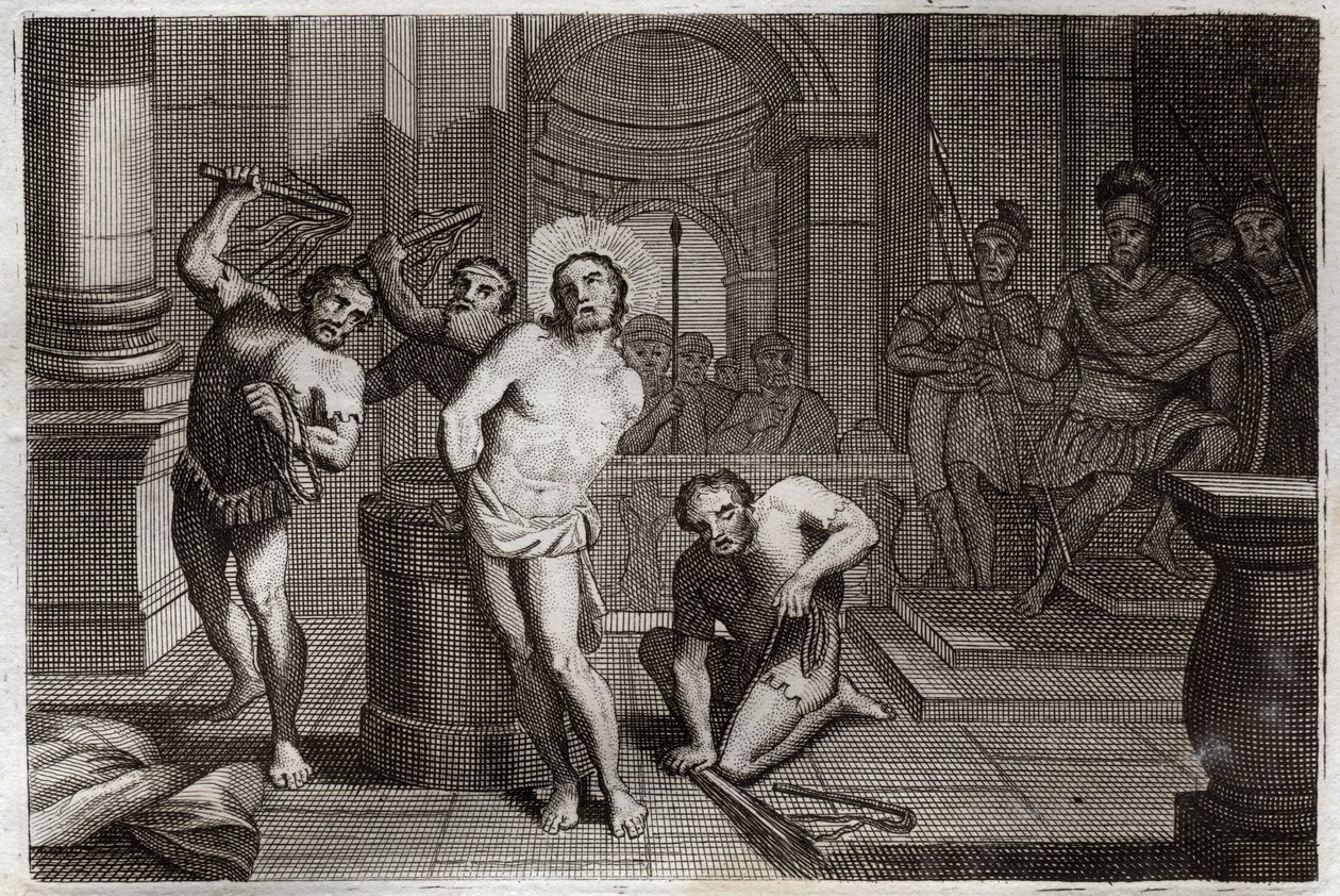 Royaumont Bibelen, Det Nye Testamente: Piskning af Jesus Kristus. Illustration af 1811. af Unknown artist