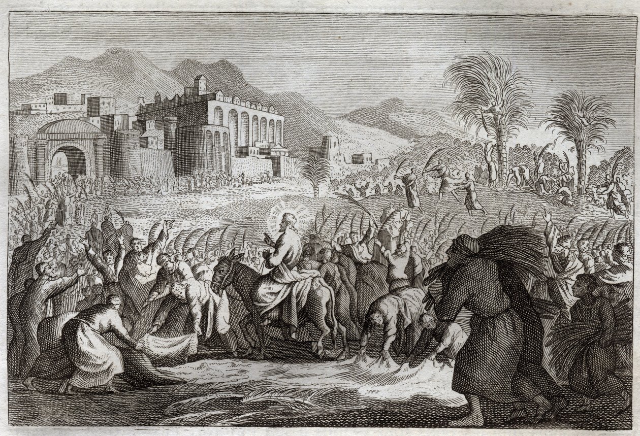 Royaumont Bibelen, Det Nye Testamente: Jesu Kristi triumf. Jesu indtog til Jerusalem. Illustration fra 1811. af Unknown artist