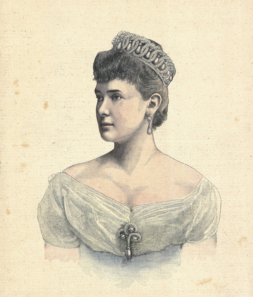 Rusland. Storhertuginde Maria Pavlovna af Rusland (1892). Gravering af Unknown artist
