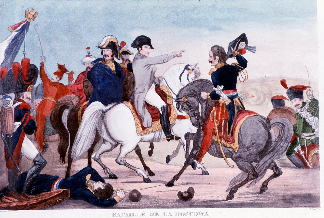 Russisk kampagne: "" Napoleon I i slaget ved slaget ved Moskova af Unknown artist