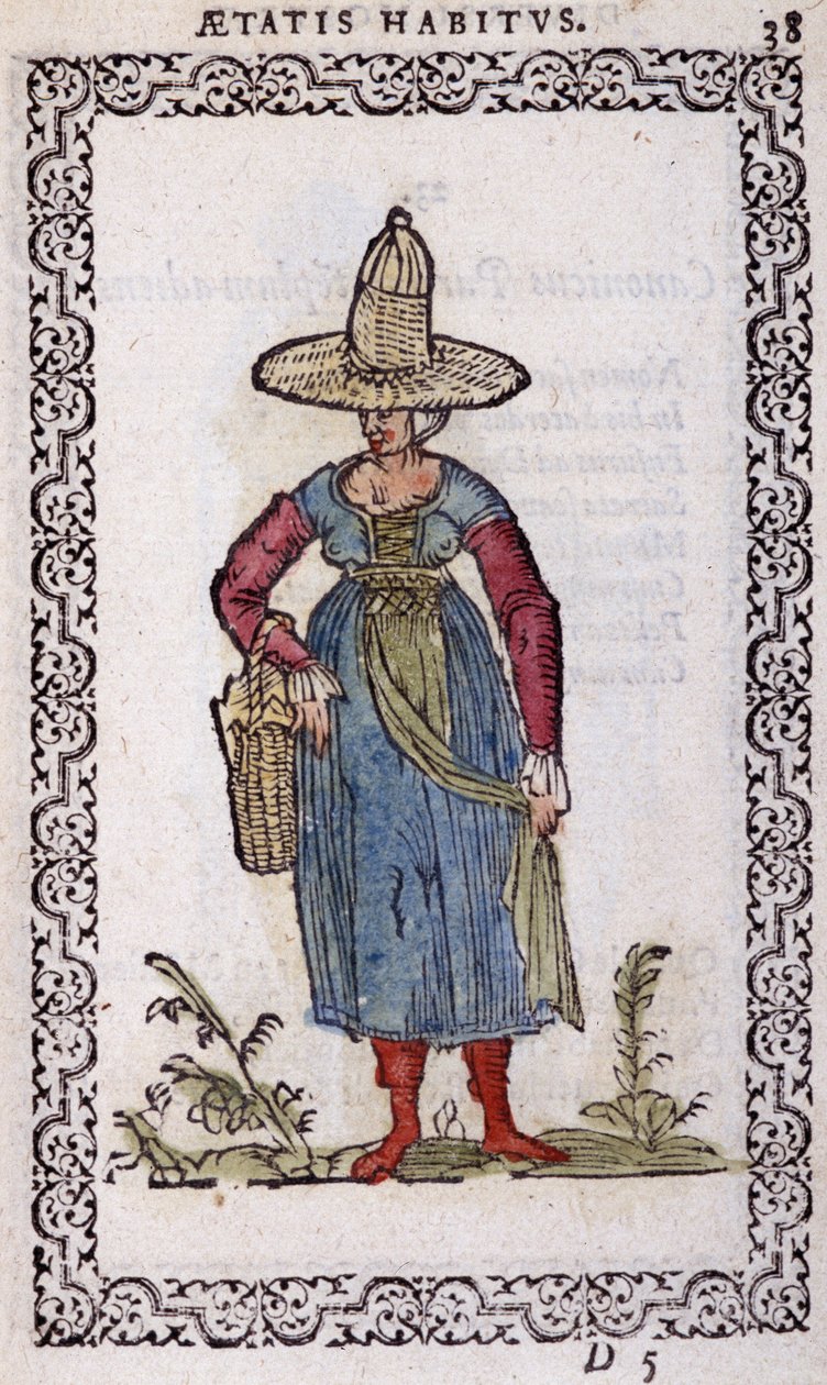 Rustik kvinde fra Bresse - i "" Habits et effigies"" af Jean Sulperius af Unknown artist