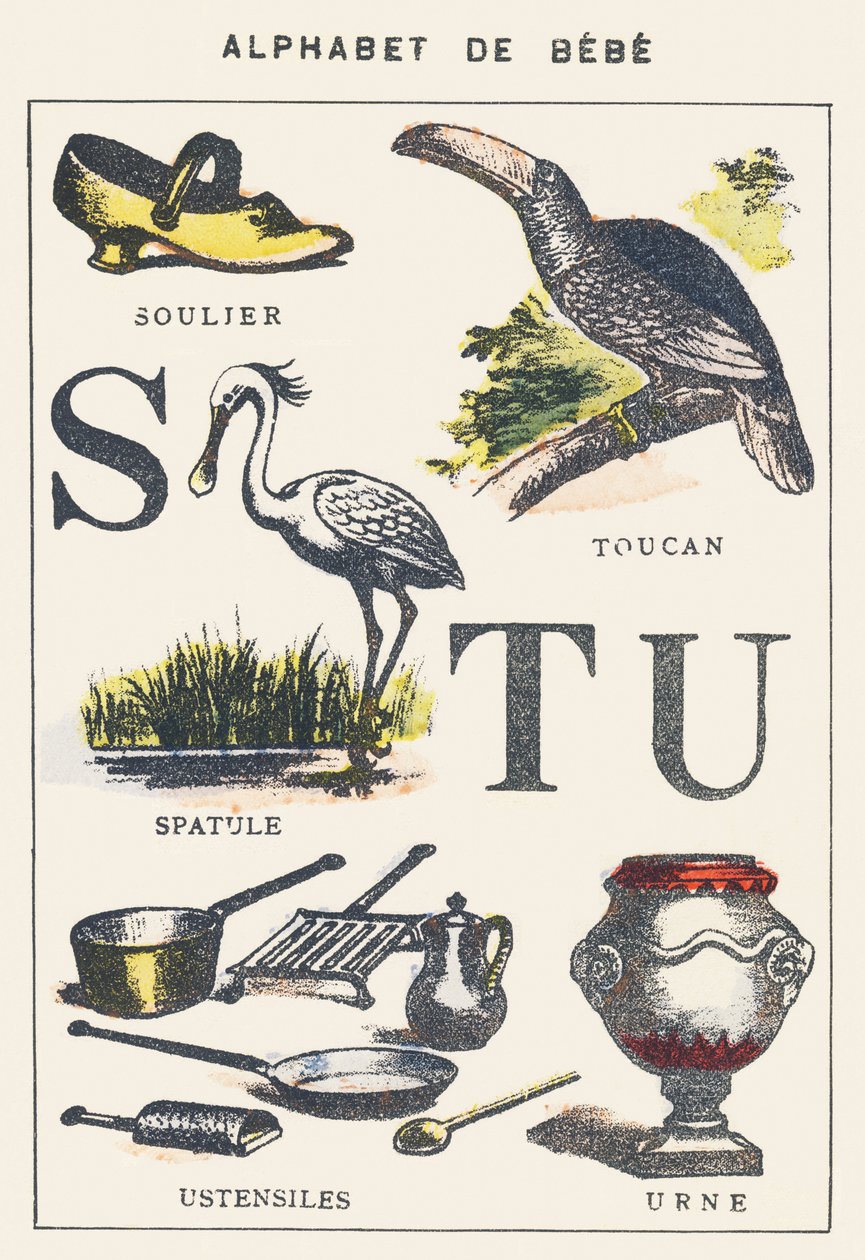 S T U: sko, spatel, tukan, redskaber, urne af Unknown artist