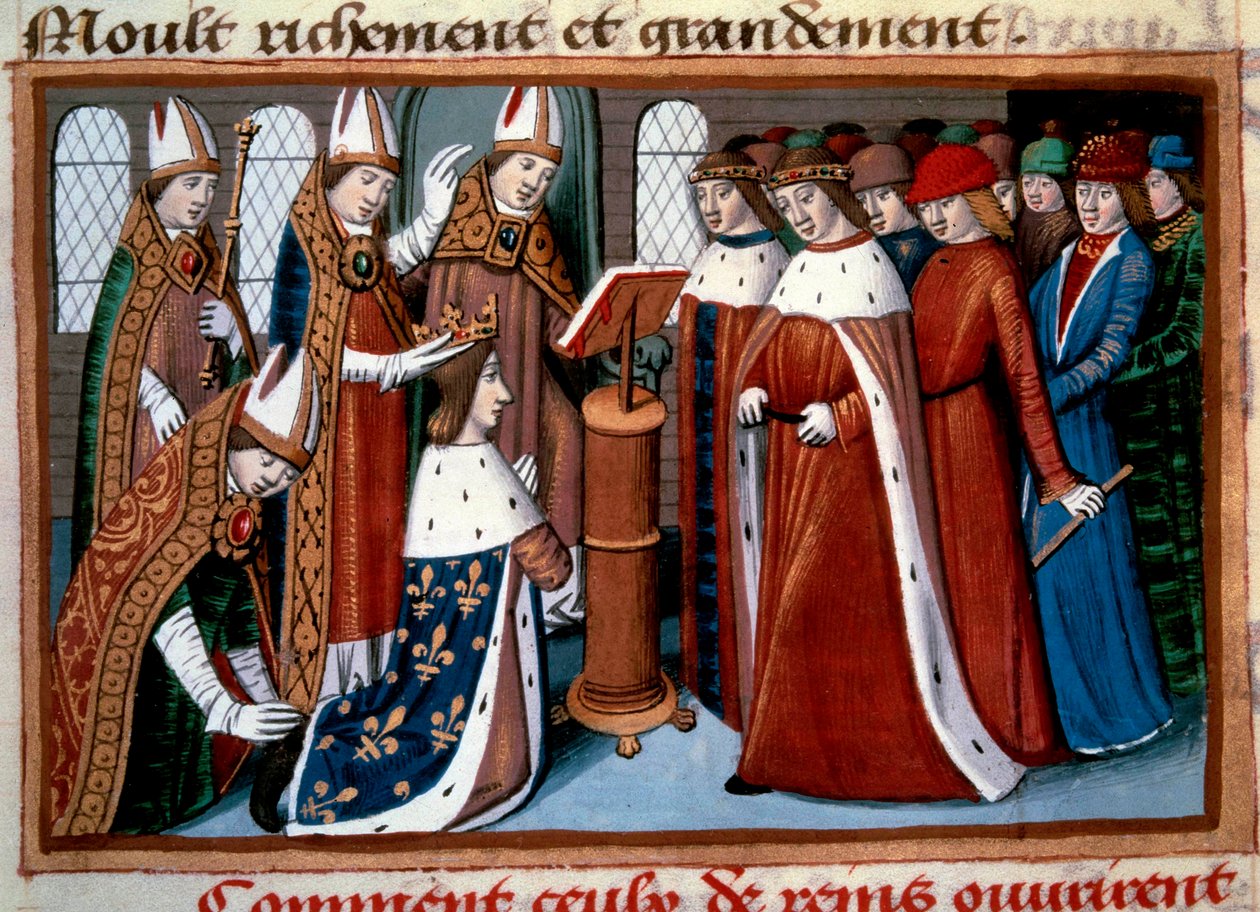 Hellige kong Charles VII (1422-1461) af ærkebiskoppen af ​​Reims den 17/07/1429 af Unknown artist